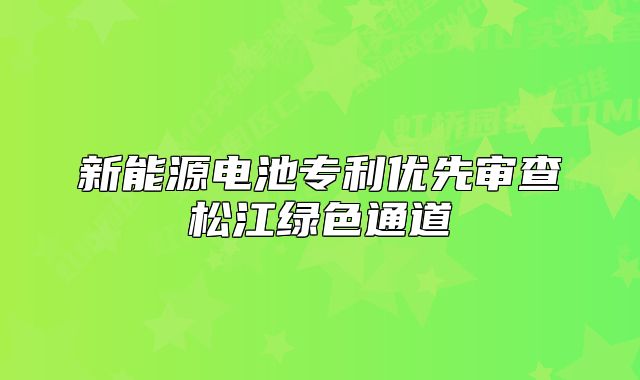 新能源電池專利優(yōu)先審查松江綠色通道
