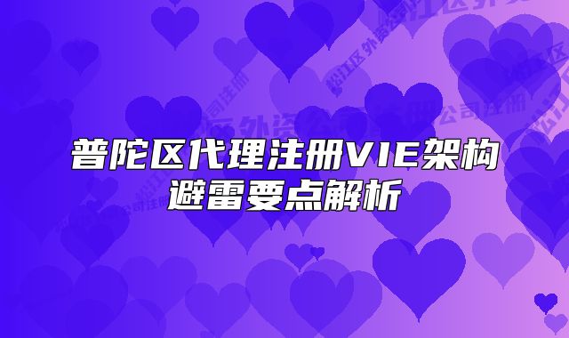 普陀區(qū)代理注冊VIE架構避雷要點解析