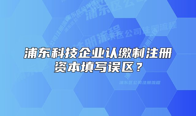 浦東科技企業(yè)認(rèn)繳制注冊資本填寫誤區(qū)？