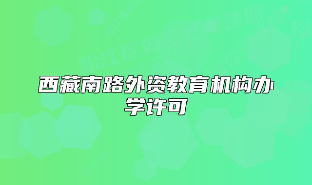 西藏南路外資教育機(jī)構(gòu)辦學(xué)許可