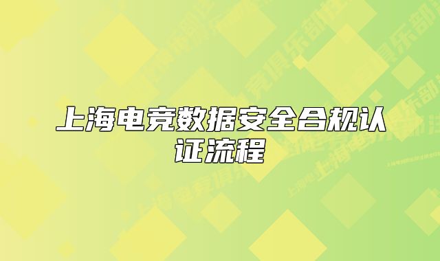 上海電競(jìng)數(shù)據(jù)安全合規(guī)認(rèn)證流程