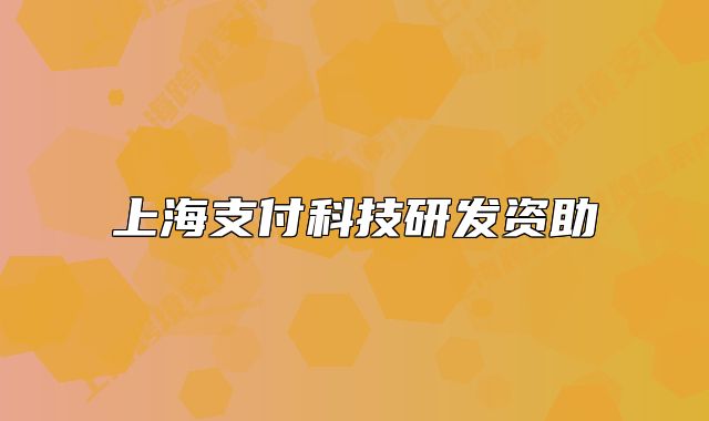 上海支付科技研發(fā)資助