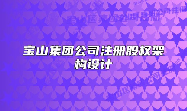 寶山集團(tuán)公司注冊股權(quán)架構(gòu)設(shè)計(jì)