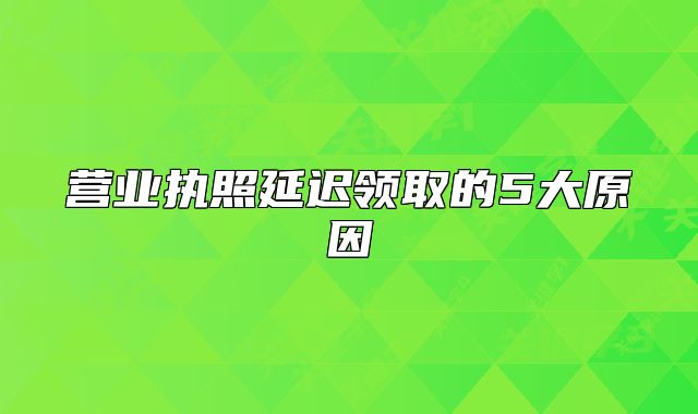 營業(yè)執(zhí)照延遲領(lǐng)取的5大原因