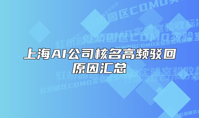上海AI公司核名高頻駁回原因匯總