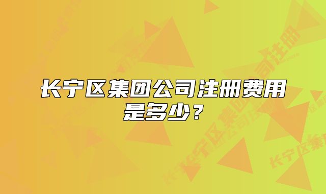 長(zhǎng)寧區(qū)集團(tuán)公司注冊(cè)費(fèi)用是多少？