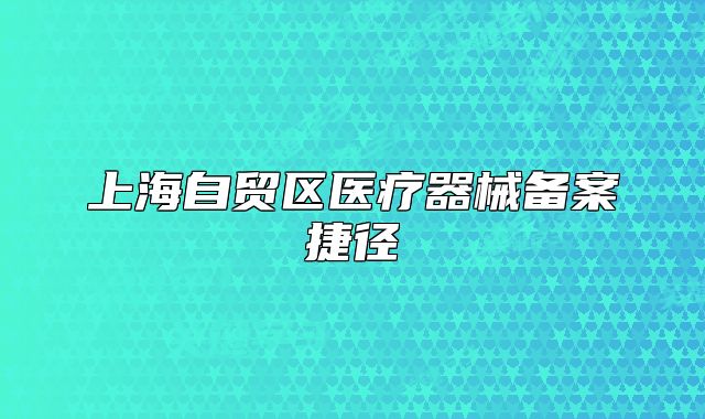 上海自貿(mào)區(qū)醫(yī)療器械備案捷徑