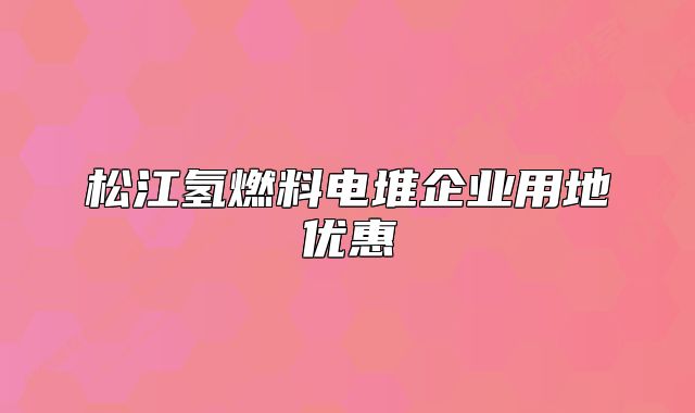 松江氫燃料電堆企業(yè)用地優(yōu)惠