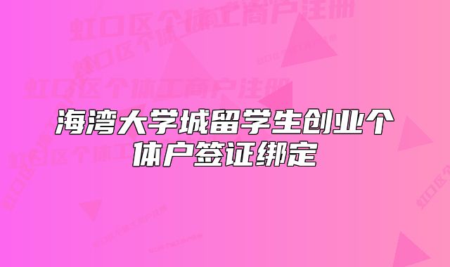 海灣大學(xué)城留學(xué)生創(chuàng)業(yè)個(gè)體戶簽證綁定