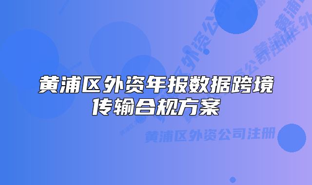 黃浦區(qū)外資年報數據跨境傳輸合規(guī)方案