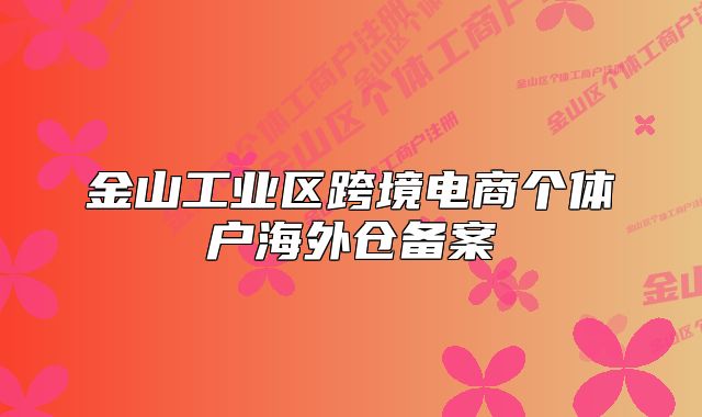 金山工業(yè)區(qū)跨境電商個體戶海外倉備案