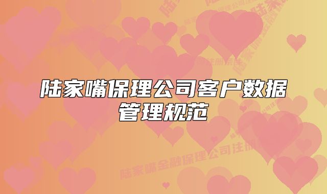陸家嘴保理公司客戶數(shù)據(jù)管理規(guī)范