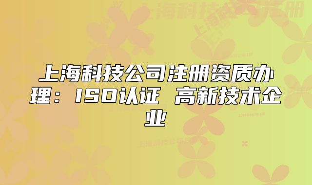 上?？萍脊咀?cè)資質(zhì)辦理：ISO認(rèn)證 高新技術(shù)企業(yè)
