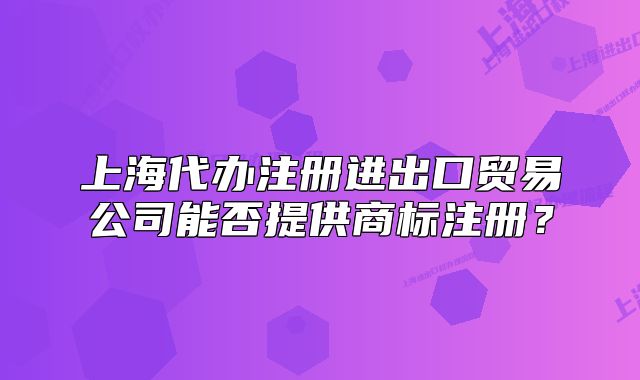 上海代辦注冊進出口貿易公司能否提供商標注冊？