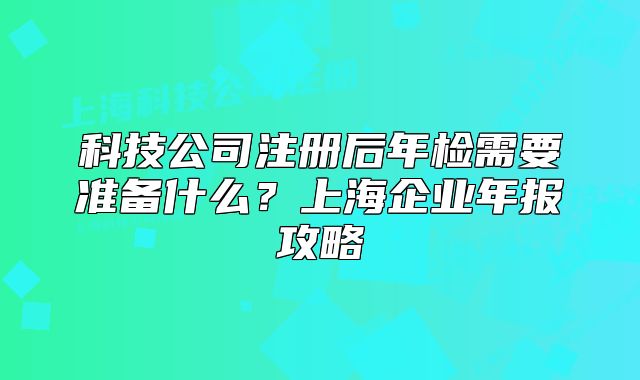 科技公司注冊后年檢需要準備什么？上海企業(yè)年報攻略