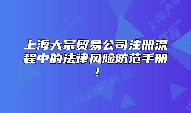 上海大宗貿(mào)易公司注冊流程中的法律風(fēng)險防范手冊！