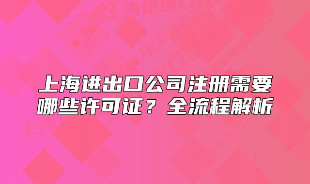 上海進(jìn)出口公司注冊需要哪些許可證？全流程解析