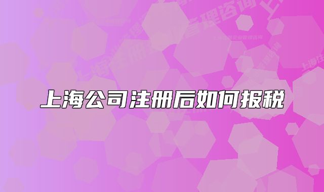 上海公司注冊后如何報(bào)稅