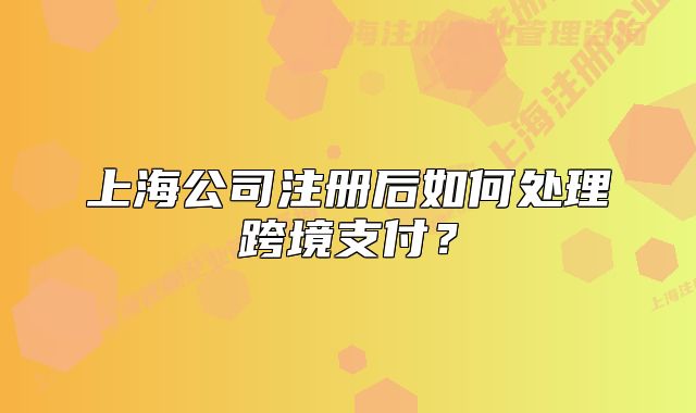 上海公司注冊后如何處理跨境支付？
