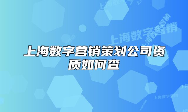 上海數(shù)字營(yíng)銷策劃公司資質(zhì)如何查