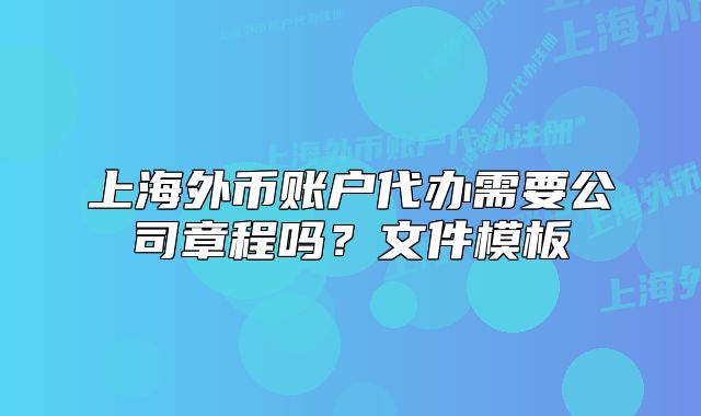 上海外幣賬戶代辦需要公司章程嗎？文件模板