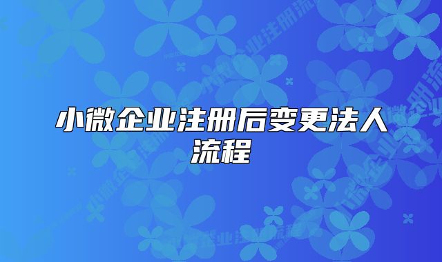 小微企業(yè)注冊后變更法人流程