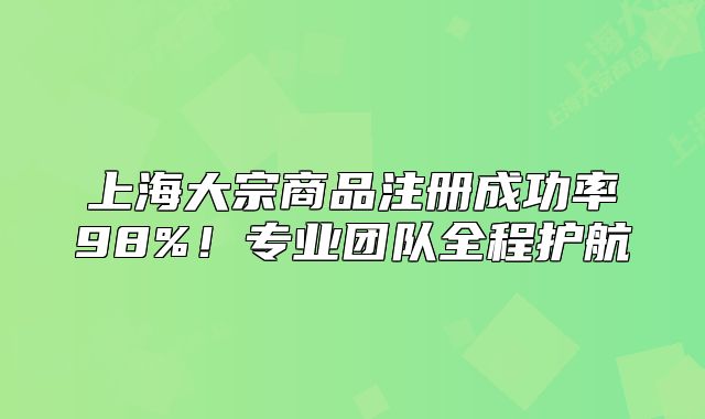 上海大宗商品注冊(cè)成功率98%！專(zhuān)業(yè)團(tuán)隊(duì)全程護(hù)航