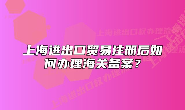 上海進(jìn)出口貿(mào)易注冊后如何辦理海關(guān)備案？