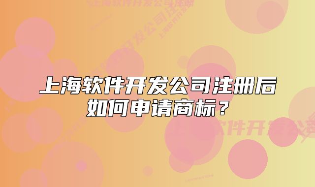 上海軟件開發(fā)公司注冊后如何申請商標(biāo)？