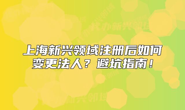 上海新興領(lǐng)域注冊(cè)后如何變更法人？避坑指南！