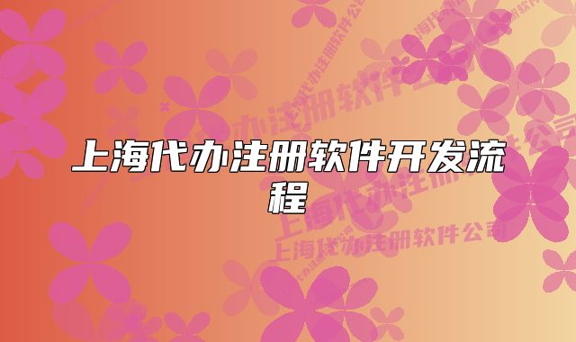 上海代辦注冊(cè)軟件開發(fā)流程