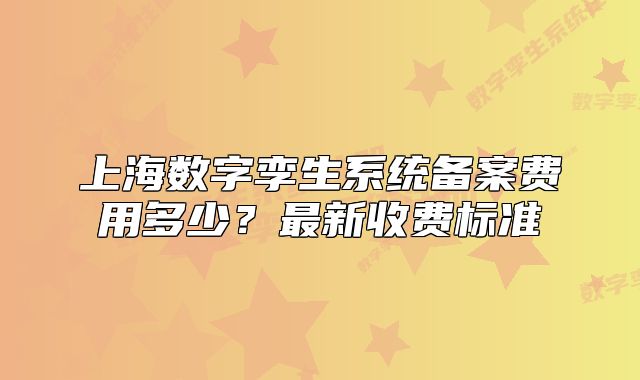 上海數(shù)字孿生系統(tǒng)備案費(fèi)用多少？最新收費(fèi)標(biāo)準(zhǔn)