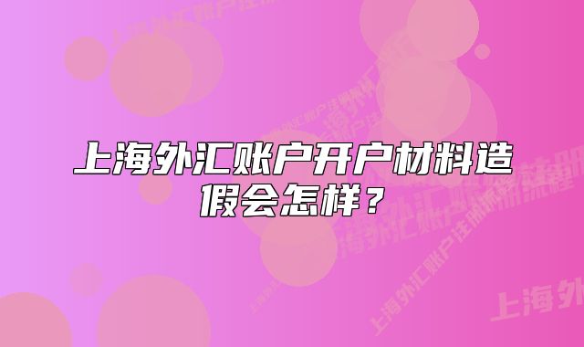 上海外匯賬戶開戶材料造假會(huì)怎樣？
