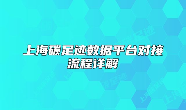 上海碳足跡數(shù)據(jù)平臺對接流程詳解