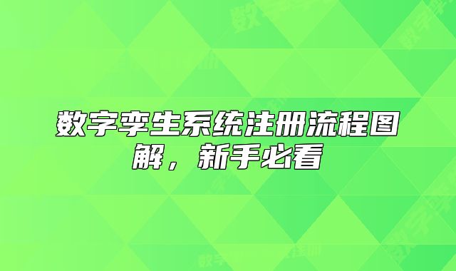 數(shù)字孿生系統(tǒng)注冊(cè)流程圖解，新手必看