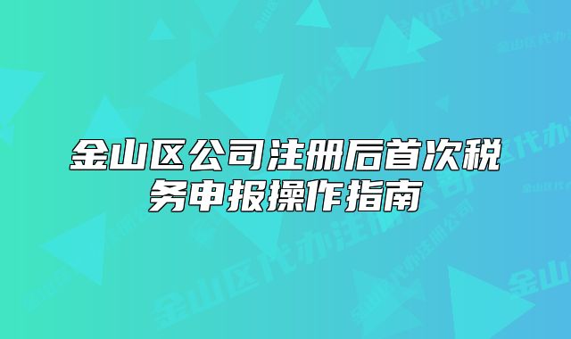 金山區(qū)公司注冊后首次稅務(wù)申報(bào)操作指南