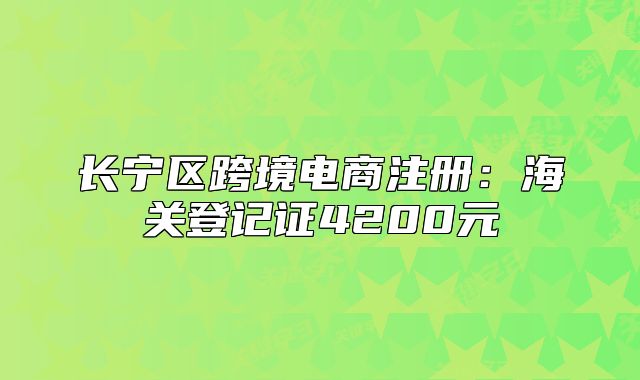 長寧區(qū)跨境電商注冊(cè)：海關(guān)登記證4200元