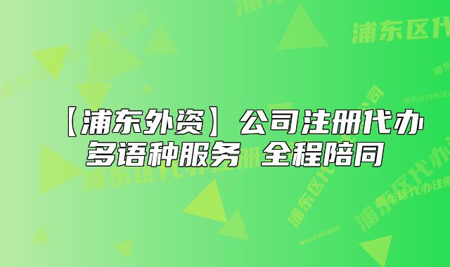 【浦東外資】公司注冊代辦 多語種服務(wù) 全程陪同