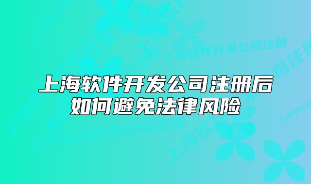 上海軟件開(kāi)發(fā)公司注冊(cè)后如何避免法律風(fēng)險(xiǎn)