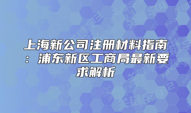 上海新公司注冊(cè)材料指南：浦東新區(qū)工商局最新要求解析