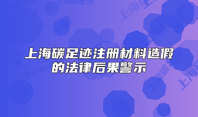 上海碳足跡注冊材料造假的法律后果警示