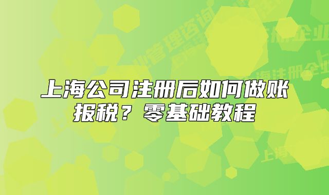 上海公司注冊后如何做賬報稅？零基礎(chǔ)教程