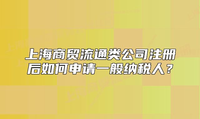上海商貿流通類公司注冊后如何申請一般納稅人？