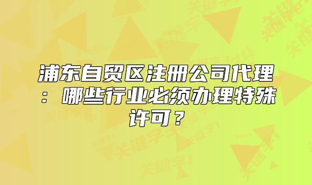 浦東自貿(mào)區(qū)注冊(cè)公司代理：哪些行業(yè)必須辦理特殊許可？