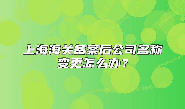 上海海關(guān)備案后公司名稱變更怎么辦？