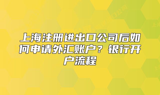 上海注冊(cè)進(jìn)出口公司后如何申請(qǐng)外匯賬戶？銀行開(kāi)戶流程