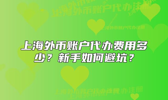 上海外幣賬戶代辦費(fèi)用多少？新手如何避坑？