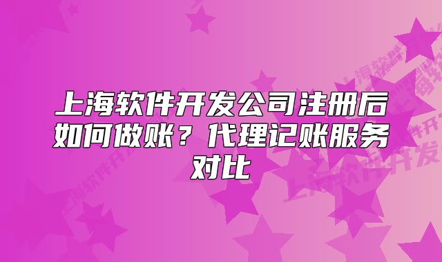 上海軟件開發(fā)公司注冊后如何做賬？代理記賬服務(wù)對比