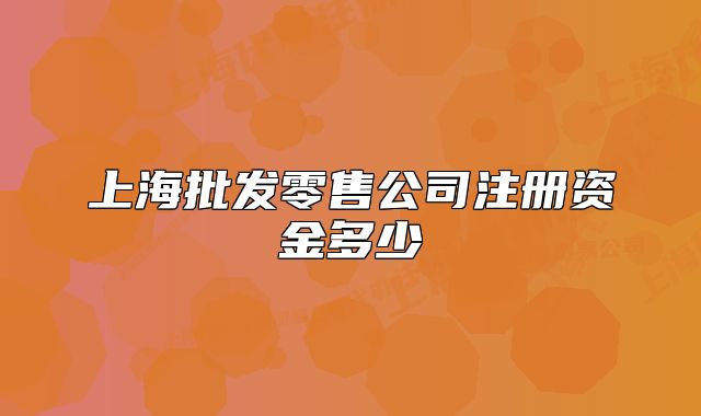 上海批發(fā)零售公司注冊(cè)資金多少