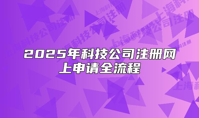 2025年科技公司注冊網(wǎng)上申請全流程